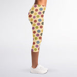 Knitting Yarn Pattern Print Women's Capri Leggings