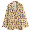 Knitting Yarn Pattern Print Women's Cotton Blazer