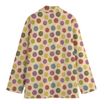 Knitting Yarn Pattern Print Women's Cotton Blazer
