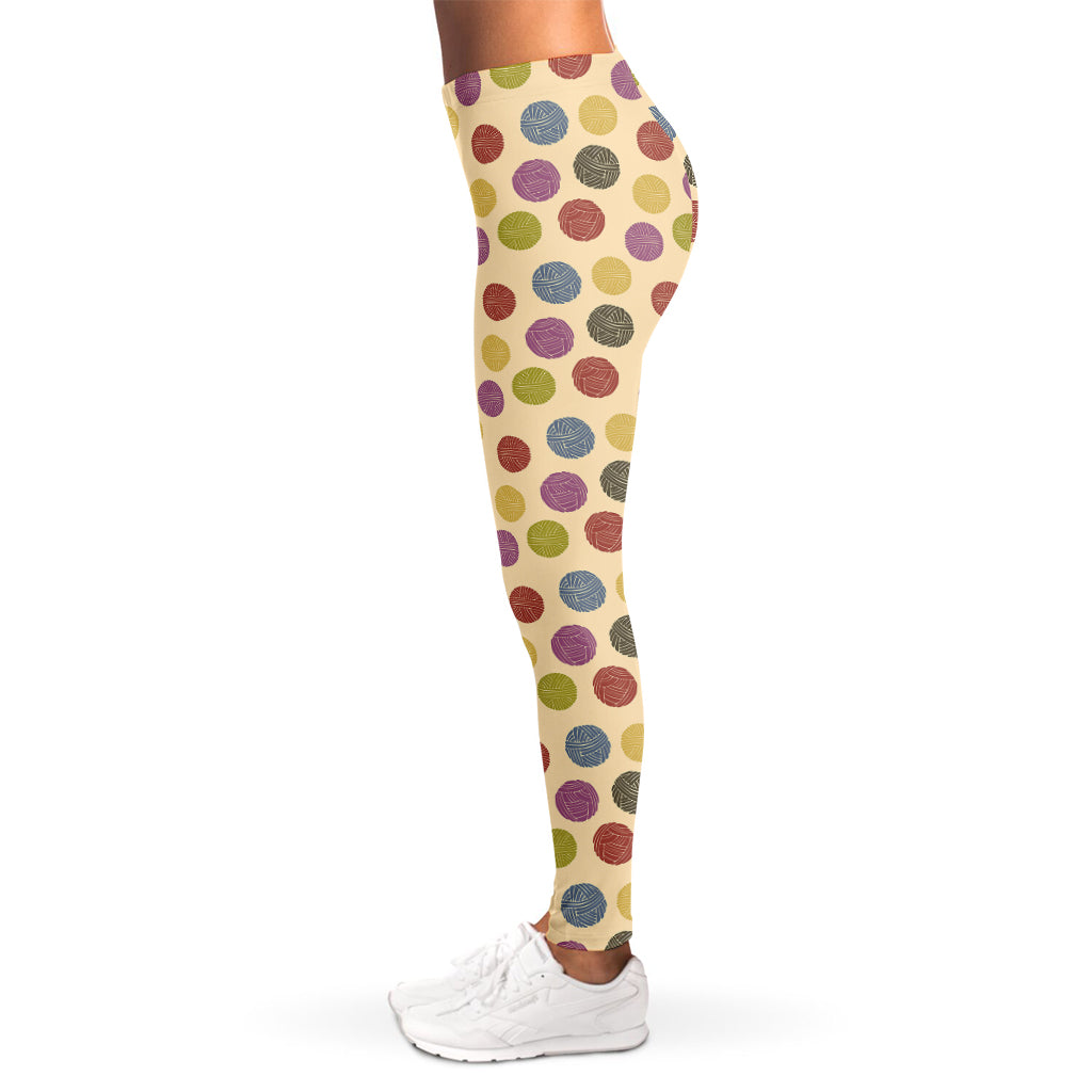 Knitting Yarn Pattern Print Women's Leggings