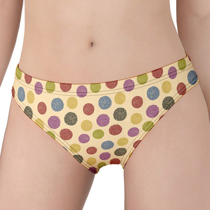 Knitting Yarn Pattern Print Women's Panties