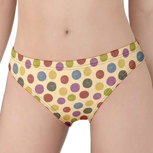 Knitting Yarn Pattern Print Women's Panties