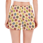 Knitting Yarn Pattern Print Women's Split Running Shorts