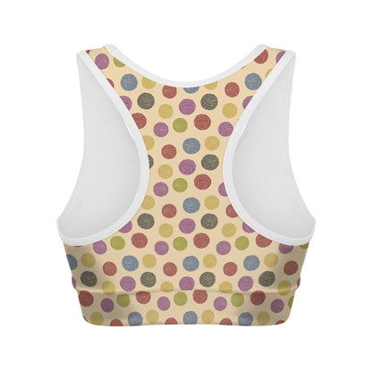 Knitting Yarn Pattern Print Women's Sports Bra