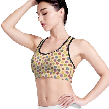 Knitting Yarn Pattern Print Women's Sports Bra