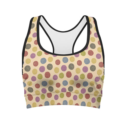 Knitting Yarn Pattern Print Women's Sports Bra