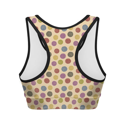Knitting Yarn Pattern Print Women's Sports Bra