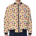 Knitting Yarn Pattern Print Zip Sleeve Bomber Jacket