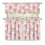 Koala Bear And Cloud Pattern Print 3 Piece Kitchen Curtains