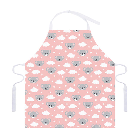 Koala Bear And Cloud Pattern Print Adjustable Apron