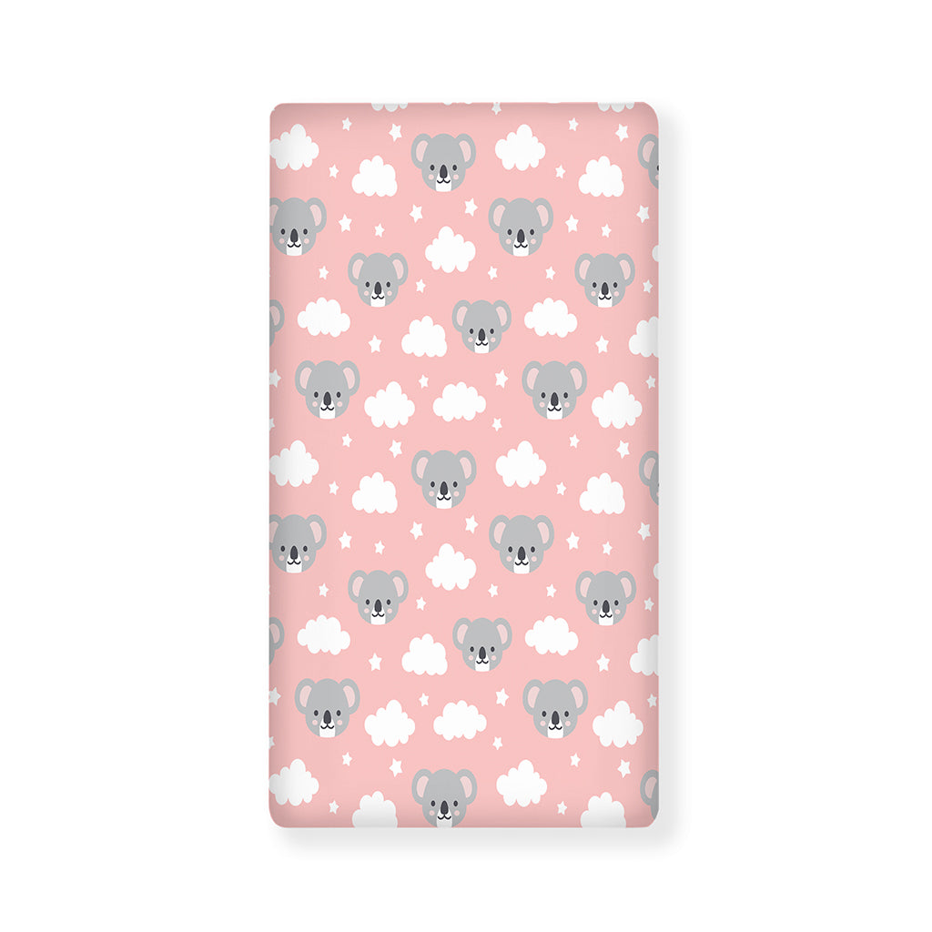 Koala Bear And Cloud Pattern Print Baby Crib Sheet