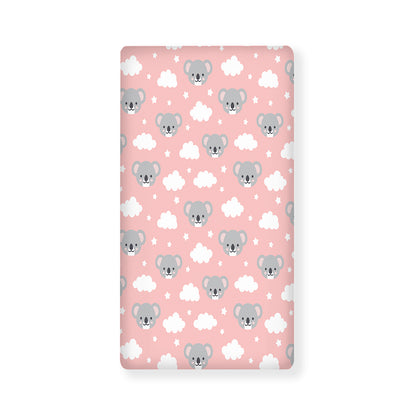 Koala Bear And Cloud Pattern Print Baby Crib Sheet