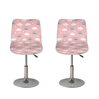 Koala Bear And Cloud Pattern Print Bar Stool Covers