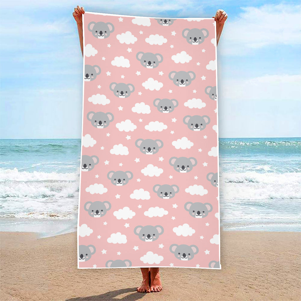 Koala Bear And Cloud Pattern Print Beach Towel