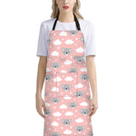 Koala Bear And Cloud Pattern Print Bib Apron With Pocket