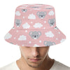 Koala Bear And Cloud Pattern Print Bucket Hat