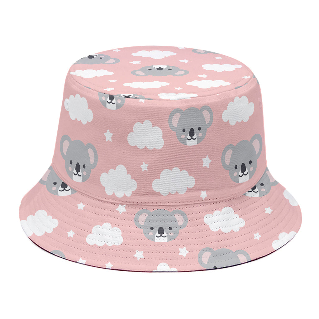 Koala Bear And Cloud Pattern Print Bucket Hat