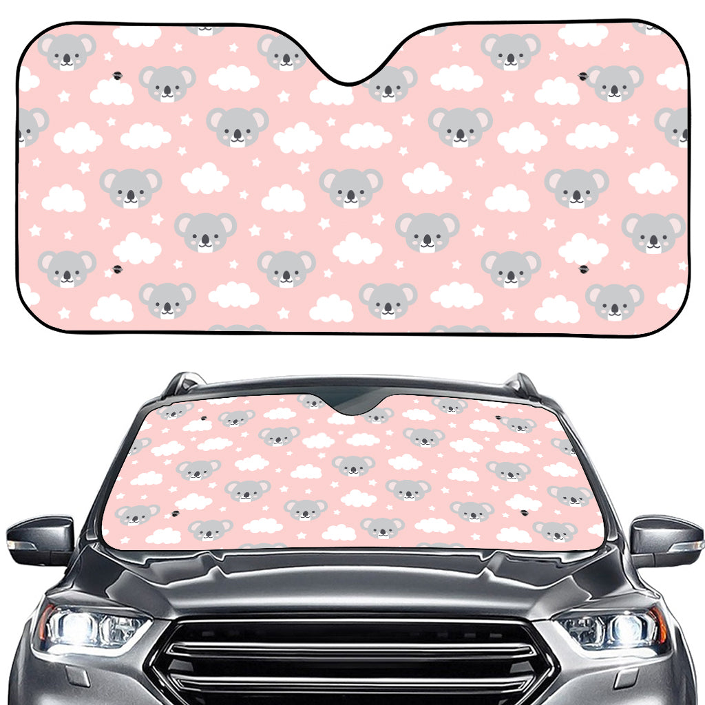 Koala Bear And Cloud Pattern Print Car Windshield Sun Shade