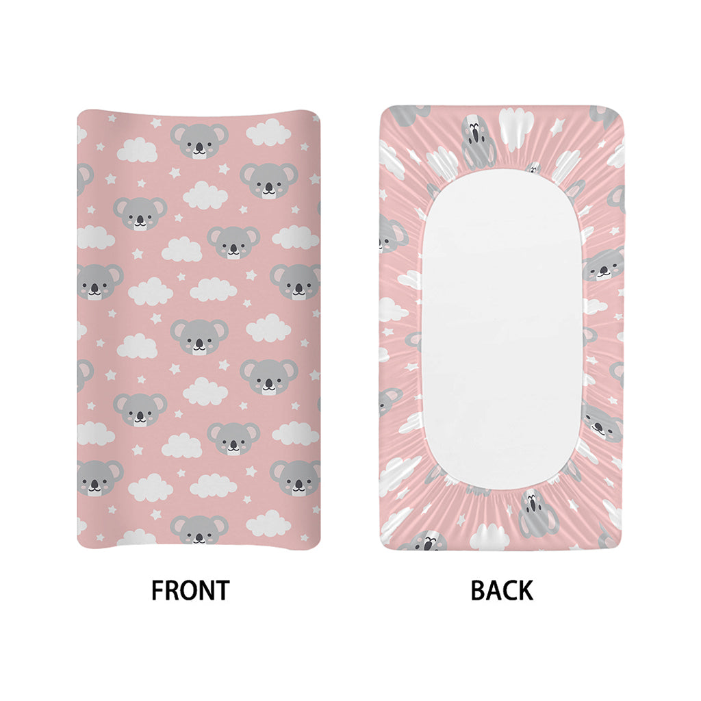 Koala Bear And Cloud Pattern Print Changing Pad Cover