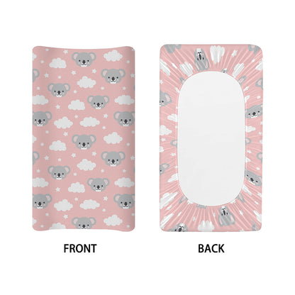 Koala Bear And Cloud Pattern Print Changing Pad Cover