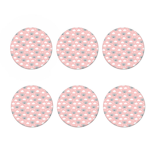 Koala Bear And Cloud Pattern Print Coaster Set