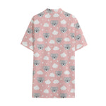 Koala Bear And Cloud Pattern Print Cotton Hawaiian Shirt