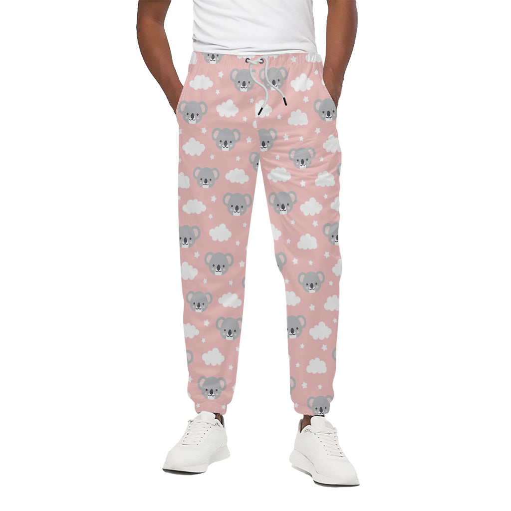 Koala Bear And Cloud Pattern Print Cotton Pants