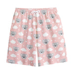 Koala Bear And Cloud Pattern Print Cotton Shorts