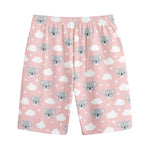 Koala Bear And Cloud Pattern Print Cotton Shorts