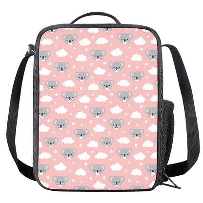 Koala Bear And Cloud Pattern Print Crossbody Lunch Bag
