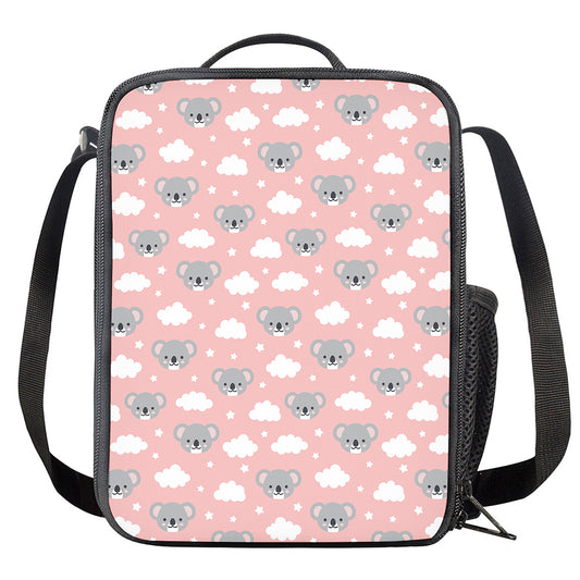 Koala Bear And Cloud Pattern Print Crossbody Lunch Bag