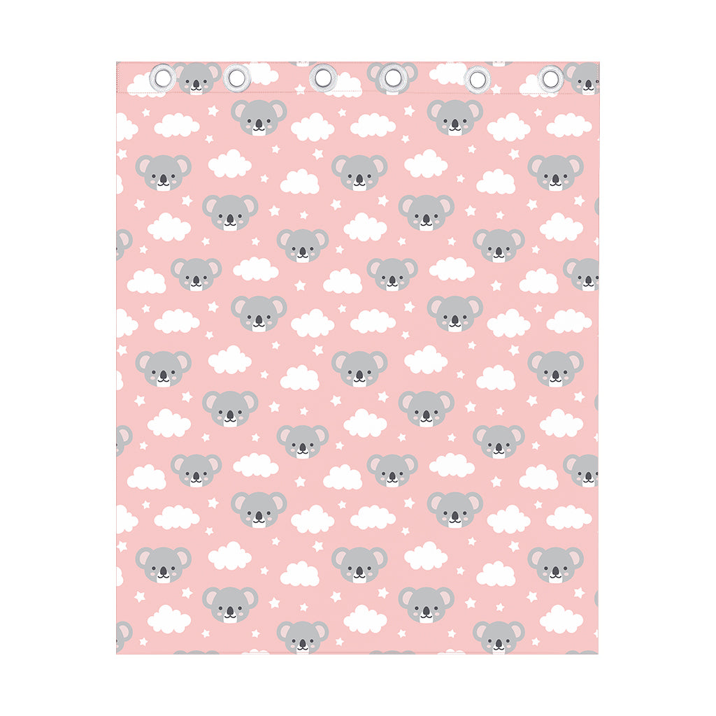 Koala Bear And Cloud Pattern Print Curtain
