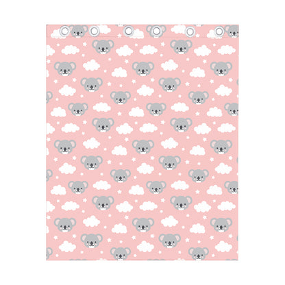 Koala Bear And Cloud Pattern Print Curtain