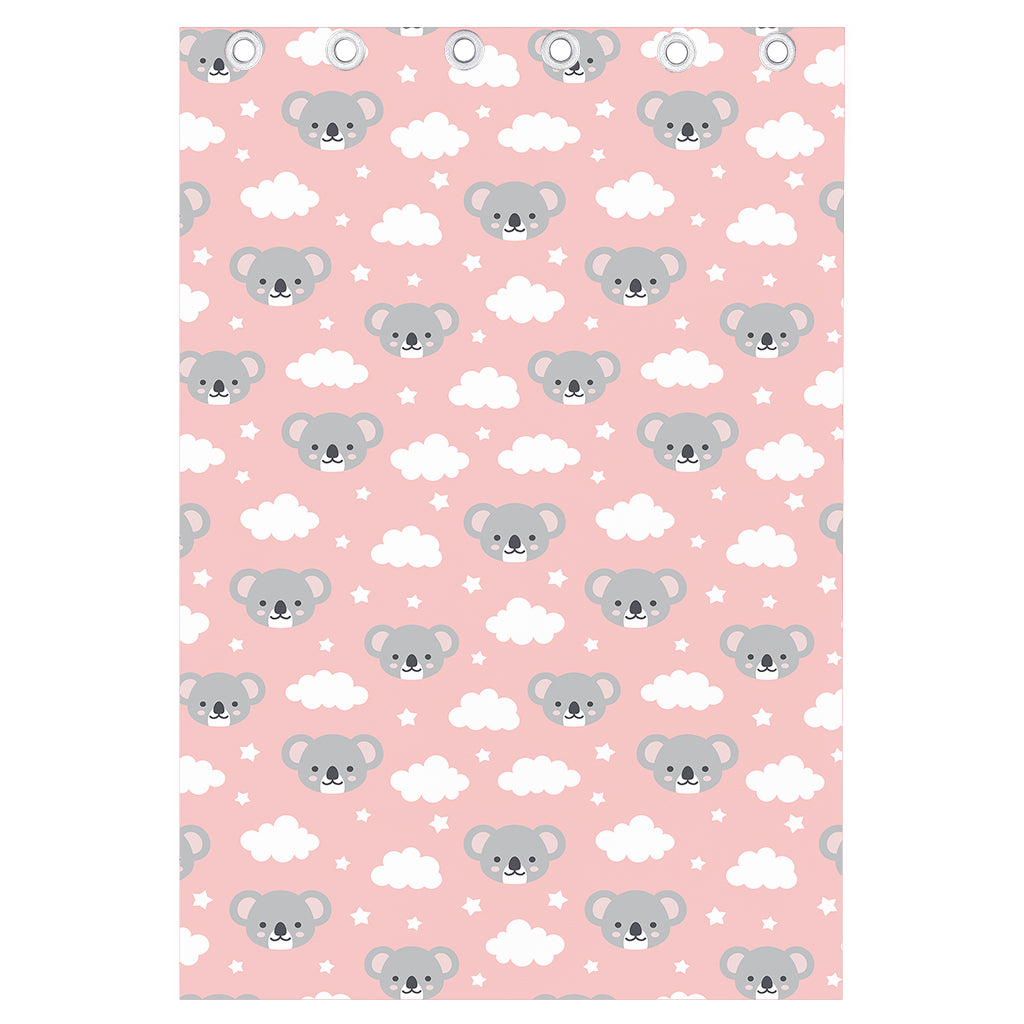 Koala Bear And Cloud Pattern Print Curtain