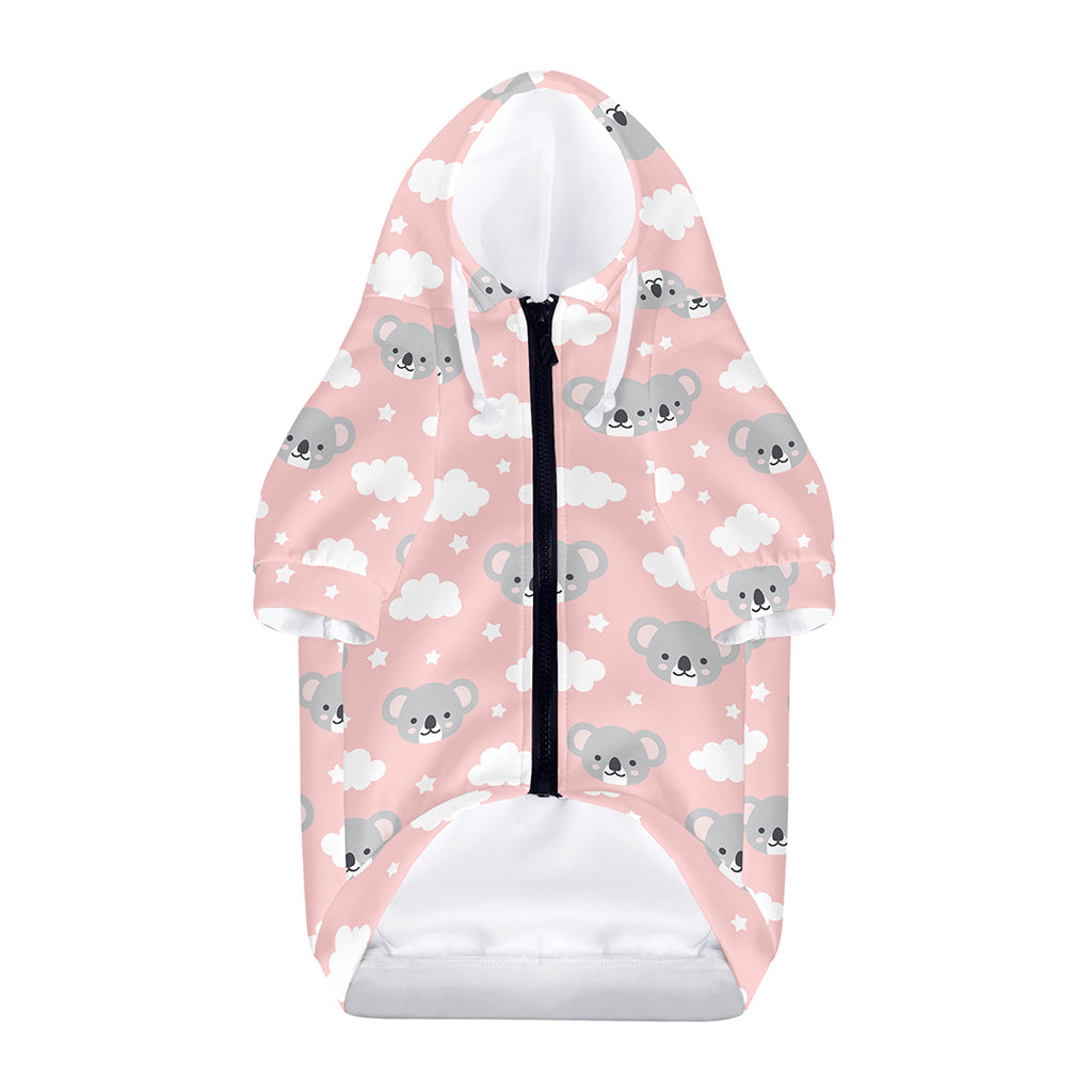 Koala Bear And Cloud Pattern Print Dog Zip Up Hoodie