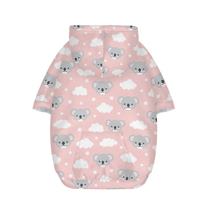 Koala Bear And Cloud Pattern Print Dog Zip Up Hoodie