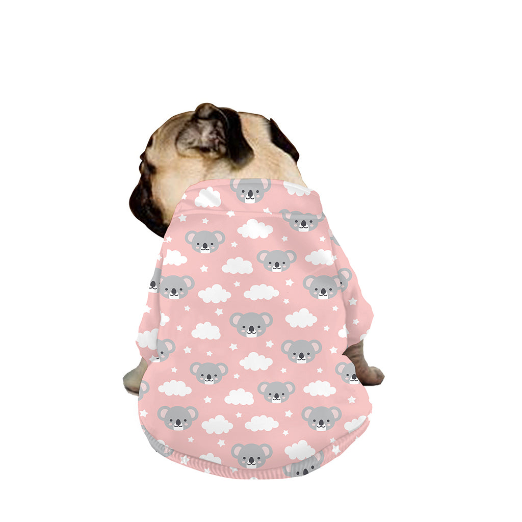 Koala Bear And Cloud Pattern Print Dog Zip Up Jacket