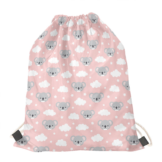 Koala Bear And Cloud Pattern Print Drawstring Bag