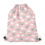 Koala Bear And Cloud Pattern Print Drawstring Bag