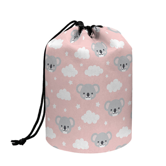 Koala Bear And Cloud Pattern Print Drawstring Makeup Bag