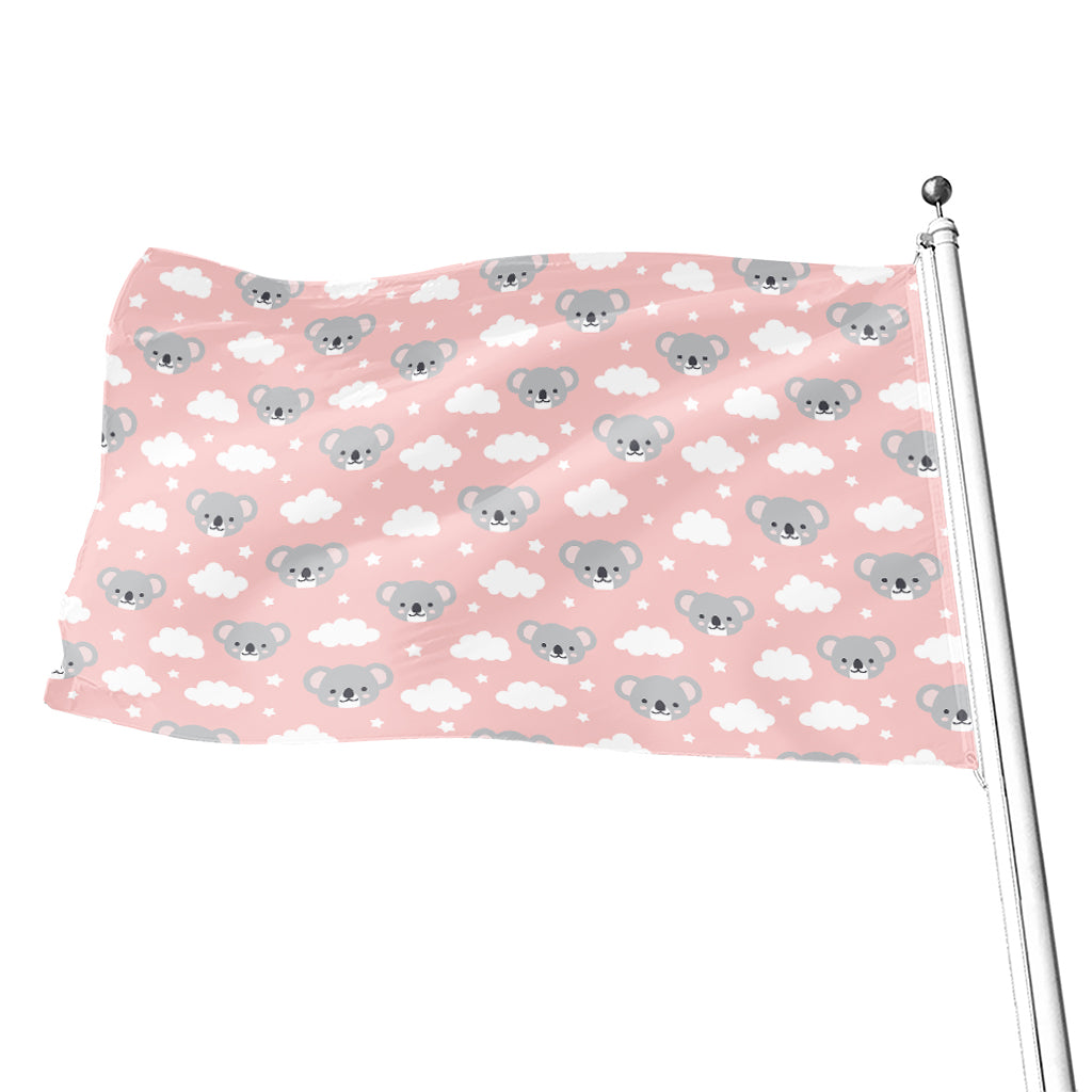 Koala Bear And Cloud Pattern Print Flag
