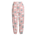 Koala Bear And Cloud Pattern Print Fleece Lined Knit Pants