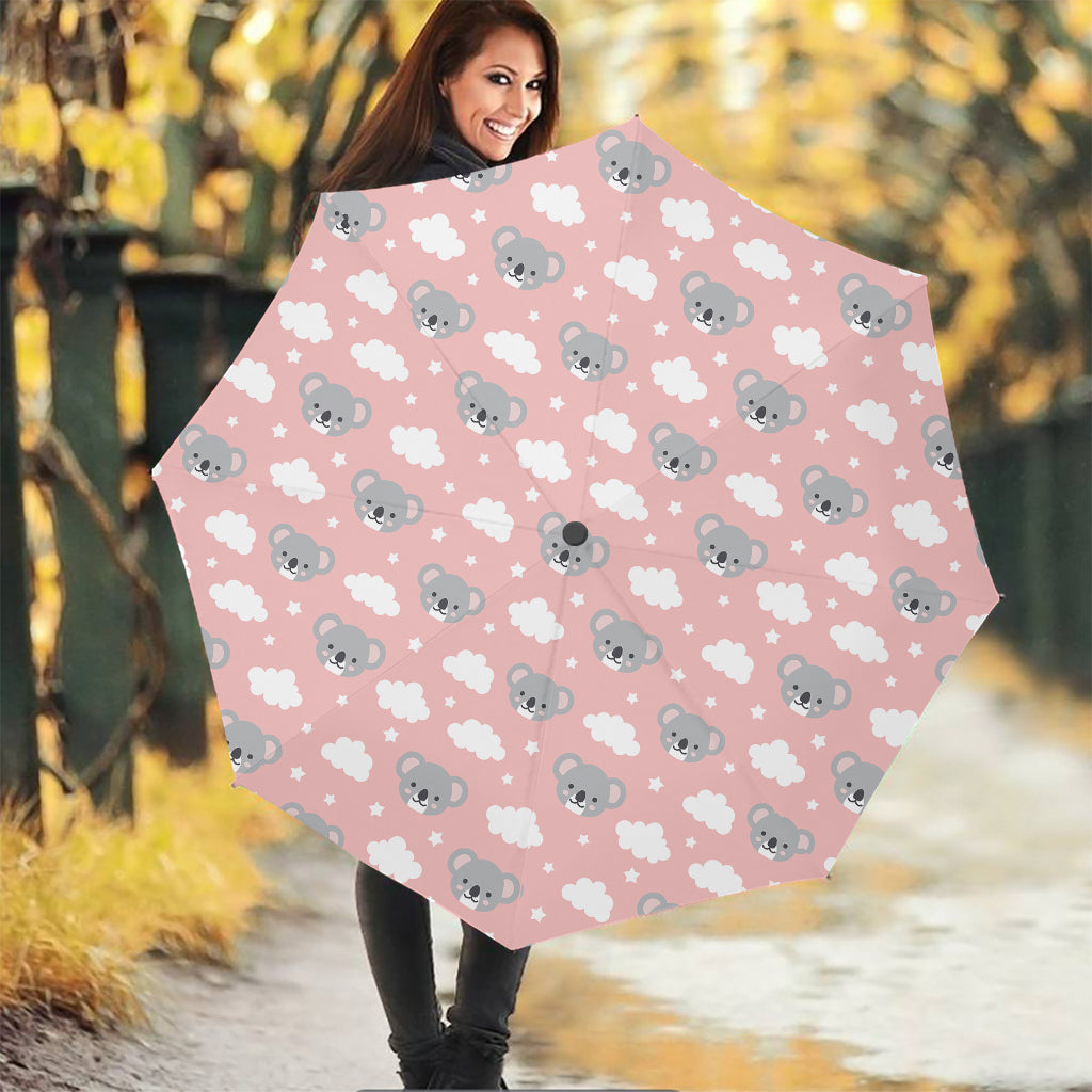 Koala Bear And Cloud Pattern Print Foldable Umbrella