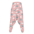 Koala Bear And Cloud Pattern Print Hammer Pants