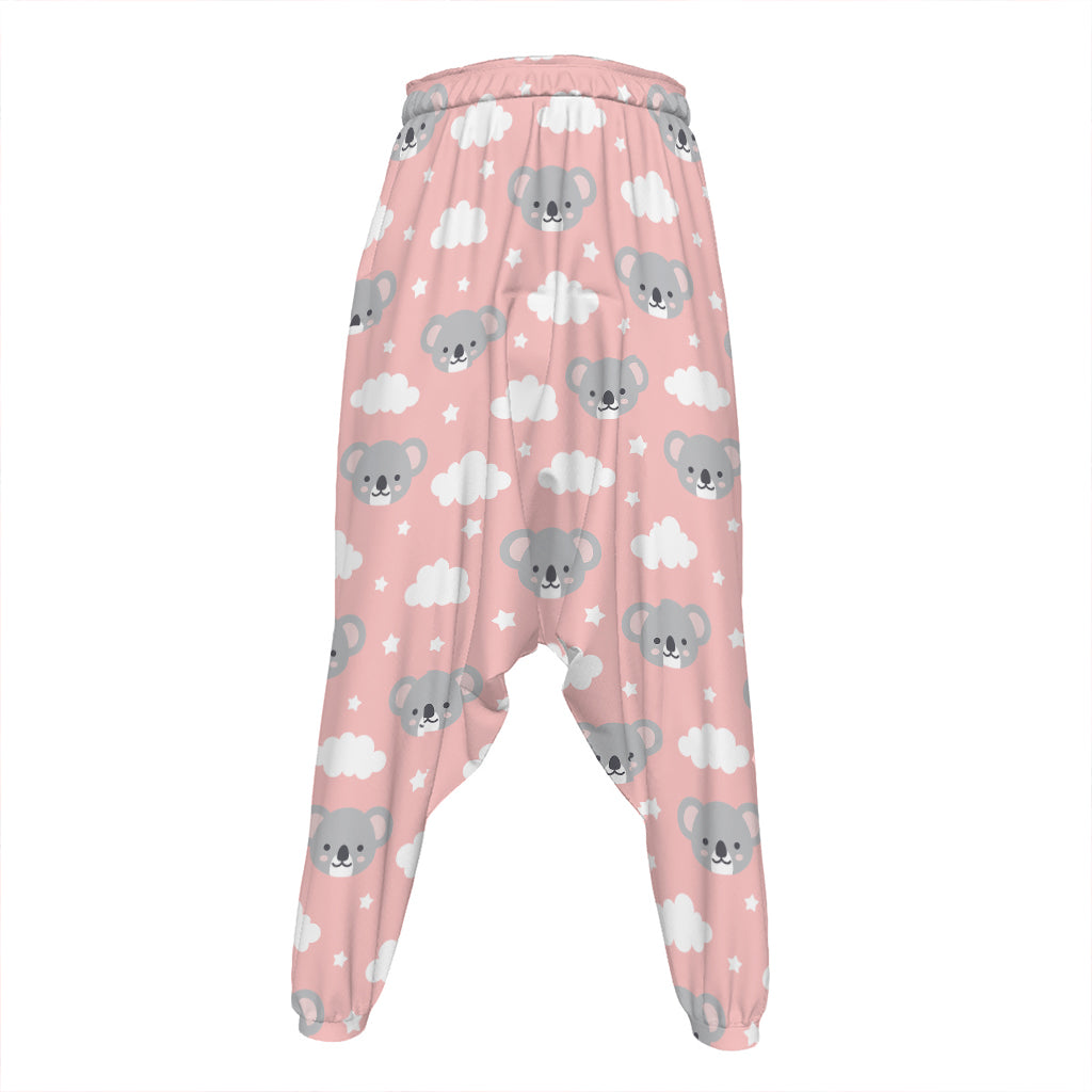 Koala Bear And Cloud Pattern Print Hammer Pants