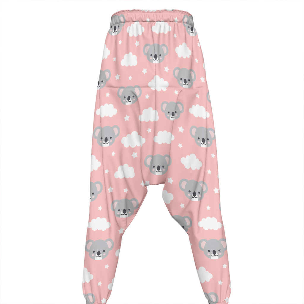 Koala Bear And Cloud Pattern Print Hammer Pants