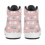 Koala Bear And Cloud Pattern Print High Top Leather Sneakers