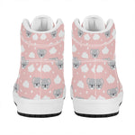 Koala Bear And Cloud Pattern Print High Top Leather Sneakers