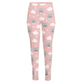 Koala Bear And Cloud Pattern Print High-Waisted Pocket Leggings