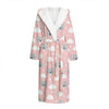 Koala Bear And Cloud Pattern Print Hooded Bathrobe